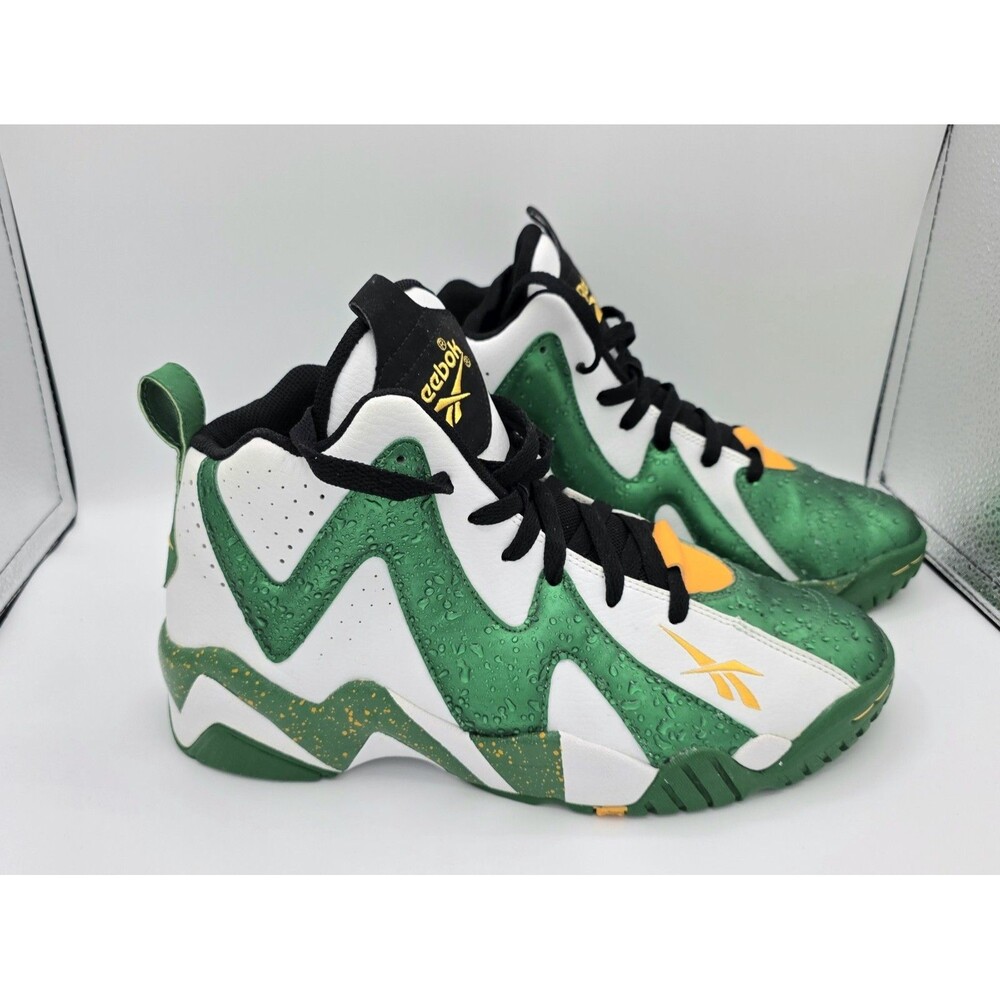 Size 10 Reebok Kamikaze II Mid Seattle Supersonics 2013 Shawn Kemp V47579 Men's